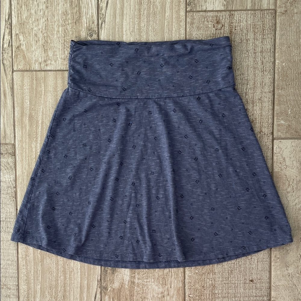 Toad & Co bluish- purple patterned Chaka skirt, size Small
